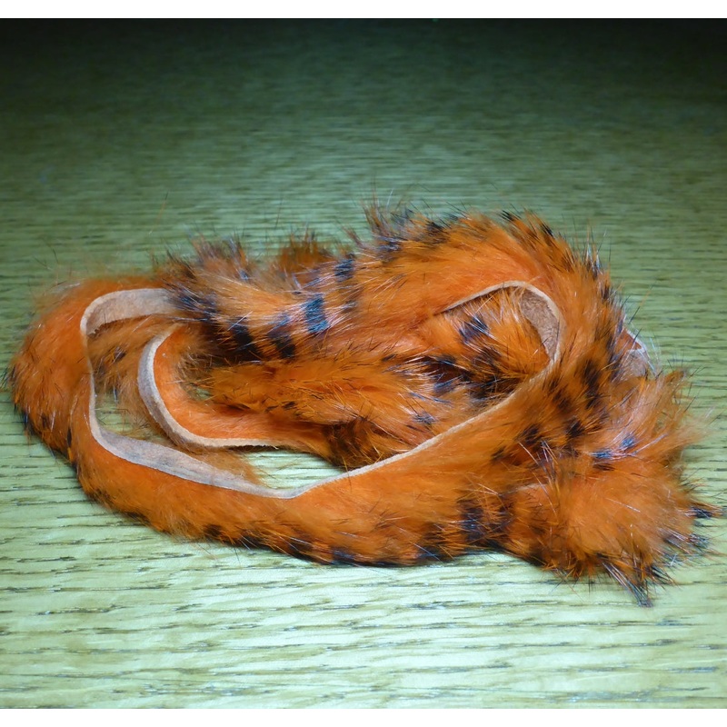 Hareline Black Barred Magnum Strips Hot Orange