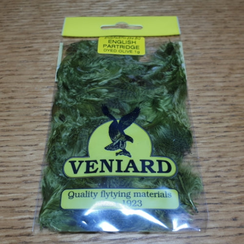 Veniard Partridge Feathers  Neck Dyed Olive