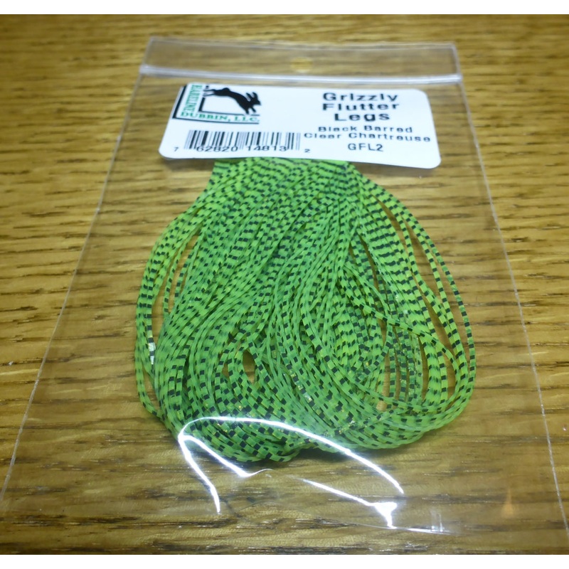 Grizzly Flutter Legs Black Barred Clear Chartreuse