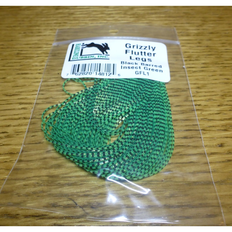 Grizzly Flutter Legs Black Barred Insect Green