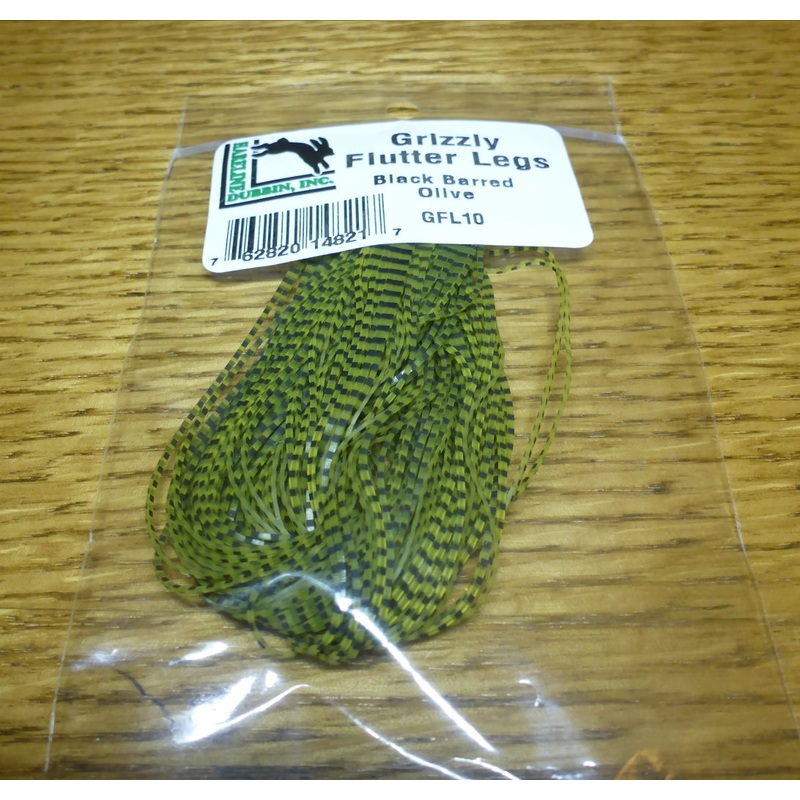 Grizzly Flutter Legs Black Barred Olive