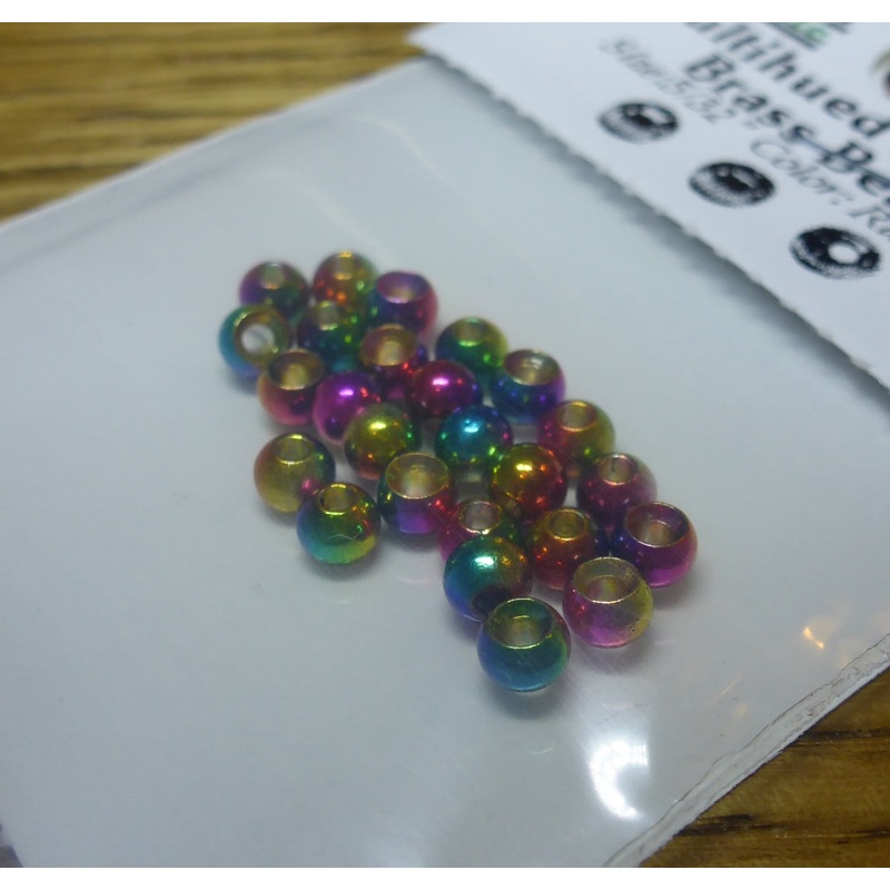 Multihued Rainbow Brass Beads 25 Pcs