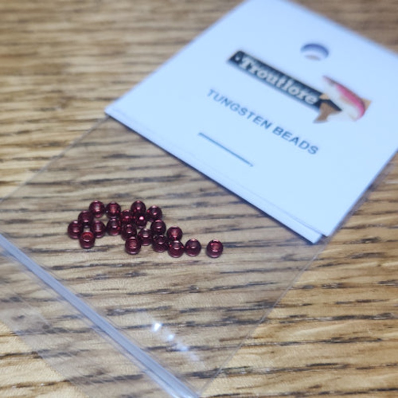 Tungsten Beads Metallic Red 20 Pcs