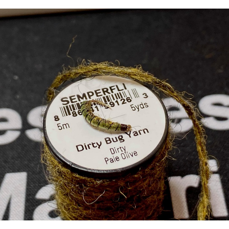 DIRTY BUG YARN|Black|Caddis Brown|FL.Chartreuse UV|Cinnamon|Caddis Pupa|Danica|Dirty Dark Olive|Dark Olive|Dirty Pale Olive|Grey Caddis|Golden Olive|Green Olive|High Contrast Olive|Ivory|Litchen|Mottled Caddis|Mottled Caddis Green|Mottled Chironomid|Mottl
