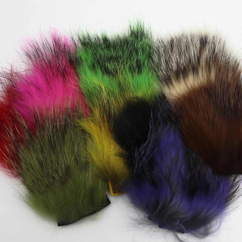 Badger Premium Wing Fur|Black|Brown|Fl Lime|Purple|Blue Crab|Red|Yellow|Fl. Hot Pink|Olive
