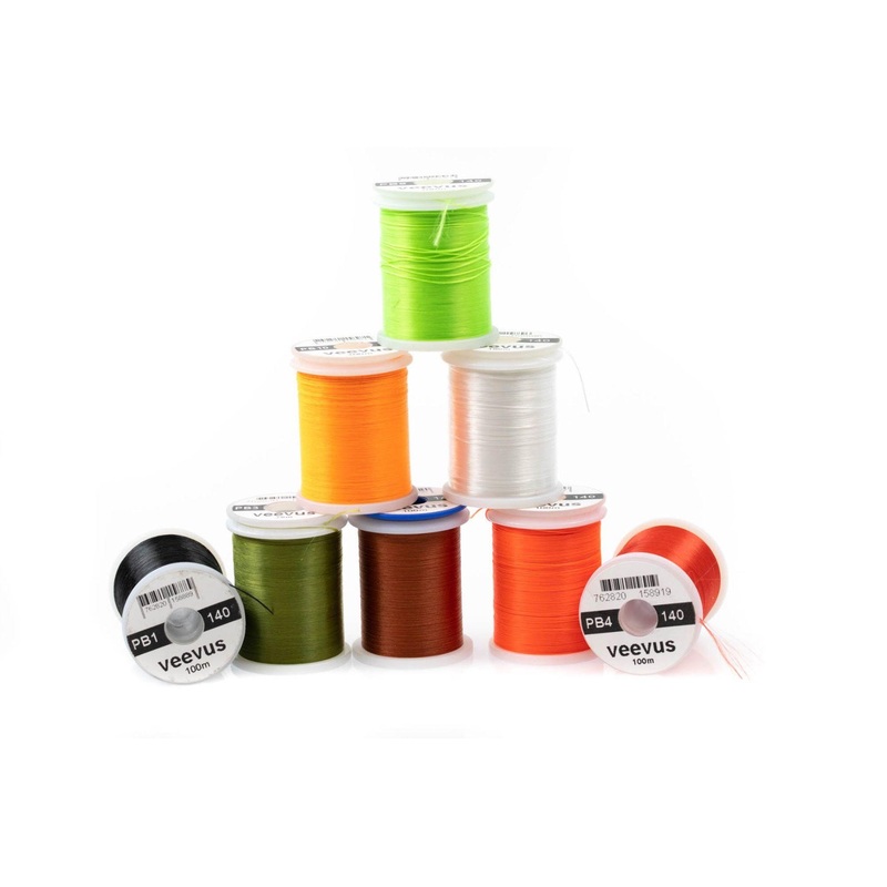 Veevus 140 Power Thread|Black|Fl. Orange|Hot Pink|Red|Fl. Chartreuse|White