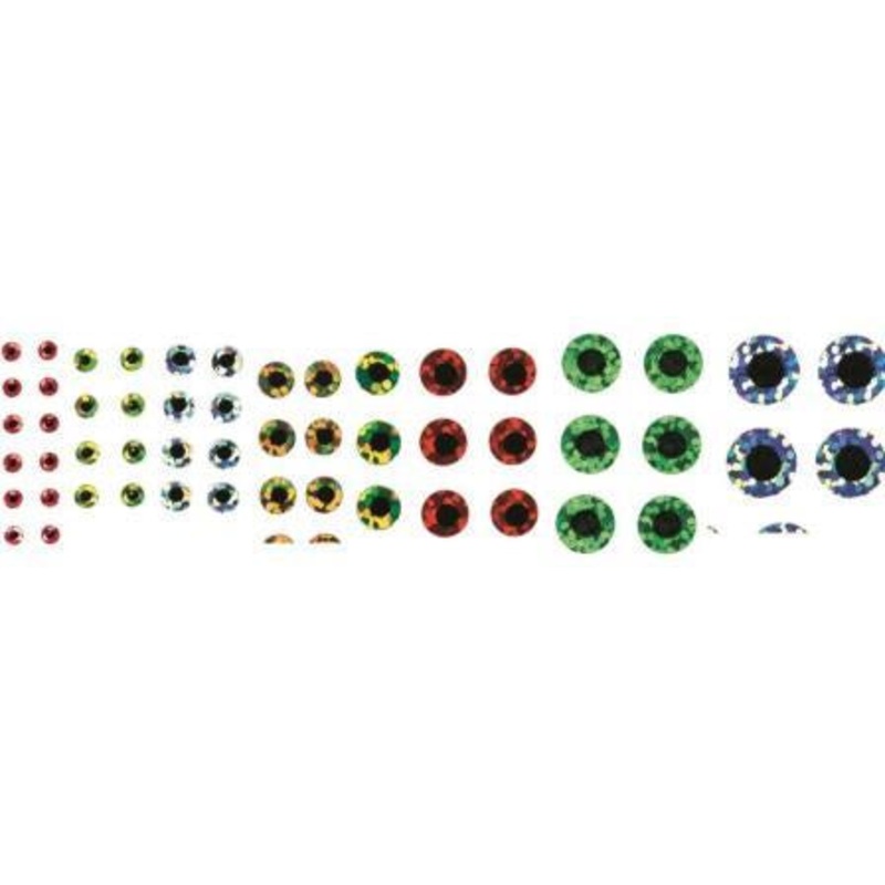 Flat Stick on Eyes|1/8″|5/32″|1/4″|5/16″|3/16″|7/32″|Holographic Chartreuse|Mirage|Yellow|White|Red|Holographic Silver|Holographic Yellow|Holographic Red|Holographic Gold|88|84|64|56|54|77|65