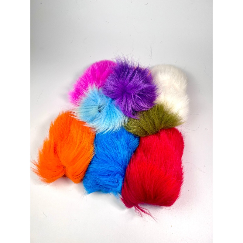 Arctic Fox Tails|1/4 Tail|Select Piece|Black|Natural White|Gray|Brown|Fiery Brown|Claret|Fl. Red|Red|Olive|Dark Olive|Light Tan|Dark Tan|Ginger|Burnt Orange|Hot Orange|Fl. Fire Orange|Purple|Lavender|Light Blue|Silver Doctor Blue|Kingfisher Blue|Peacock B