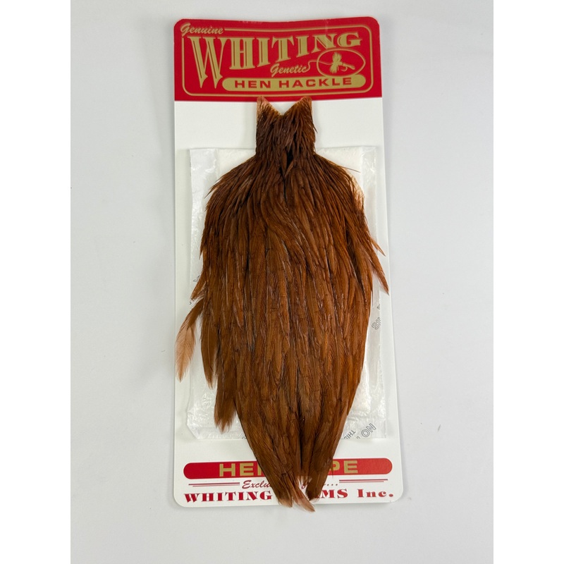 Whiting Hen Cape|White dyed Natural Brown|White dyed Medium Dun