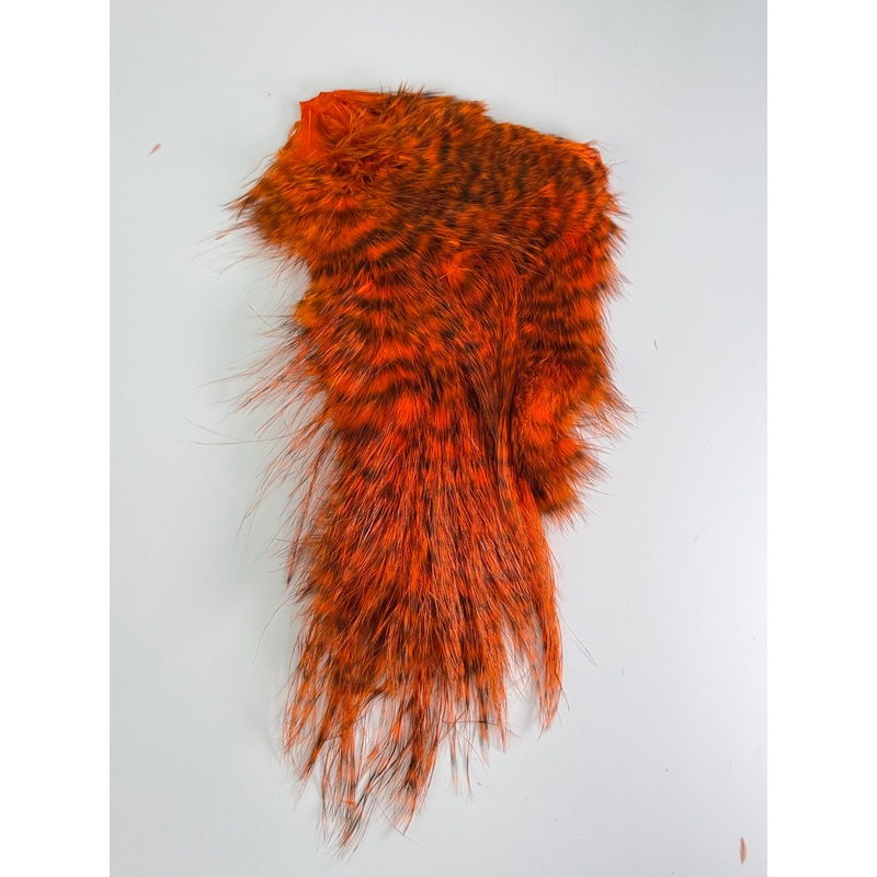 Whiting Bird Fur|Fl. Chartreuse|Orange|Black|Grizzly Dyed Orange