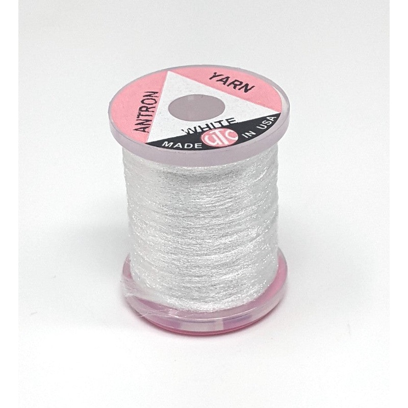 Antron Yarn Spooled|White|Fl. Bright White|Fire Orange|Fl. Orange|Cream|Yellow|Tan|Brown|Wine|Caddis Green|Purple|Black|Med Olive|Olive Green|Fl. Chartreuse|Fl. Pink|Fl. Cerise|Red|Burnt Orange