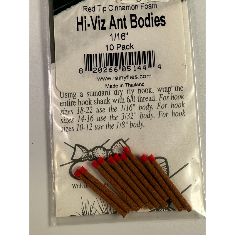 Hi-Viz Ant Bodies|Orange Tip|Red Tip Cinnamon|White Tip|1/16″”|3/32″”|1/8″”