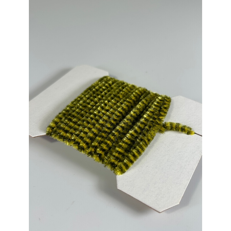 Wapsi Variegated Chenille|Tobacco Brown/ Insect|Dark Olive/ Yellow|Brown/ Yellow|Medium