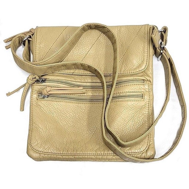 Crossbody Double Front Pocket|BLACK|BROWN|CAMEL|GREY|KHAKI|ORANGE