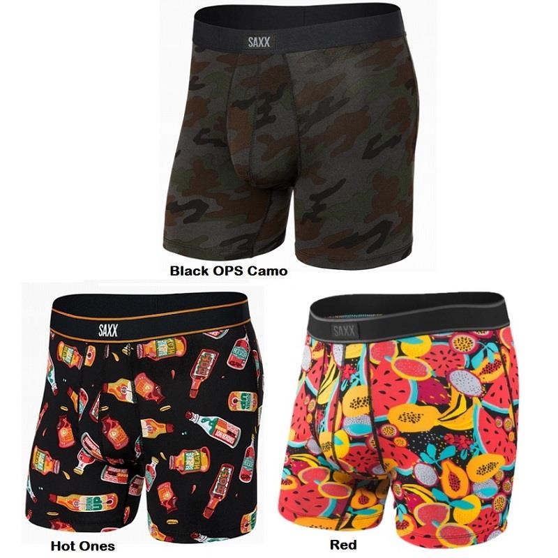 Saxx Daytripper|S|M|L|XL|XXL|BEACH OR BUST|FUN BITS|BLACK OPS CAMO|FLY TYPE OF STRIPES|GOPHER IT OUT|PEACE ON EARTH|PIZZA ON EARTH|MARITIME BLUE