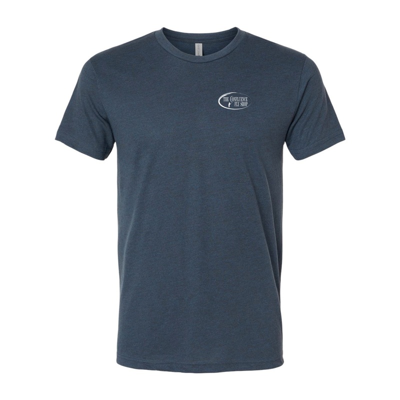 Confluence Logo T-Shirt|Small|Medium|Large|X-Large|XX-Large|Denim Black|Olive Heather|Royal Heather|Charcoal Heather|Pine Heather|Kelly Green