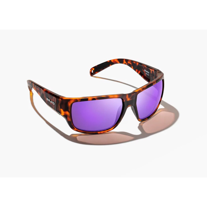 Bajio Piedra: Brown Tortoise Matte Frame / Violet Mirror Glass / Medium