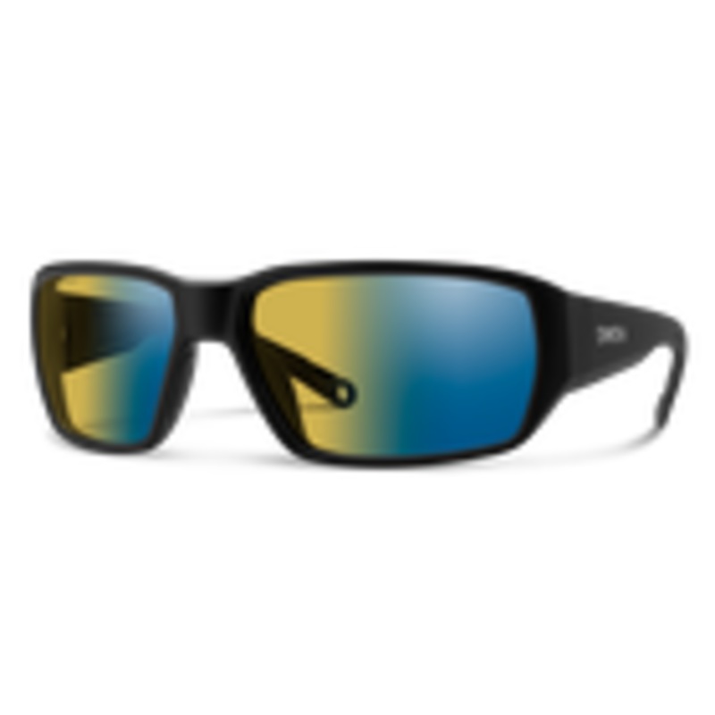 Smith Optics Hookset: Matte Black Frame / ChromaPop Polarchromic Yellow Blue Mirror Glass / Medium to Large