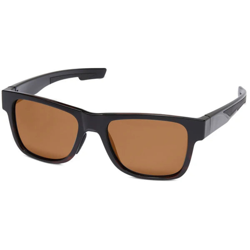 Fisherman Eyewear Cover – Shiny Black Tortoise Fade Frame / Black Rubber / Brown Lens – Large