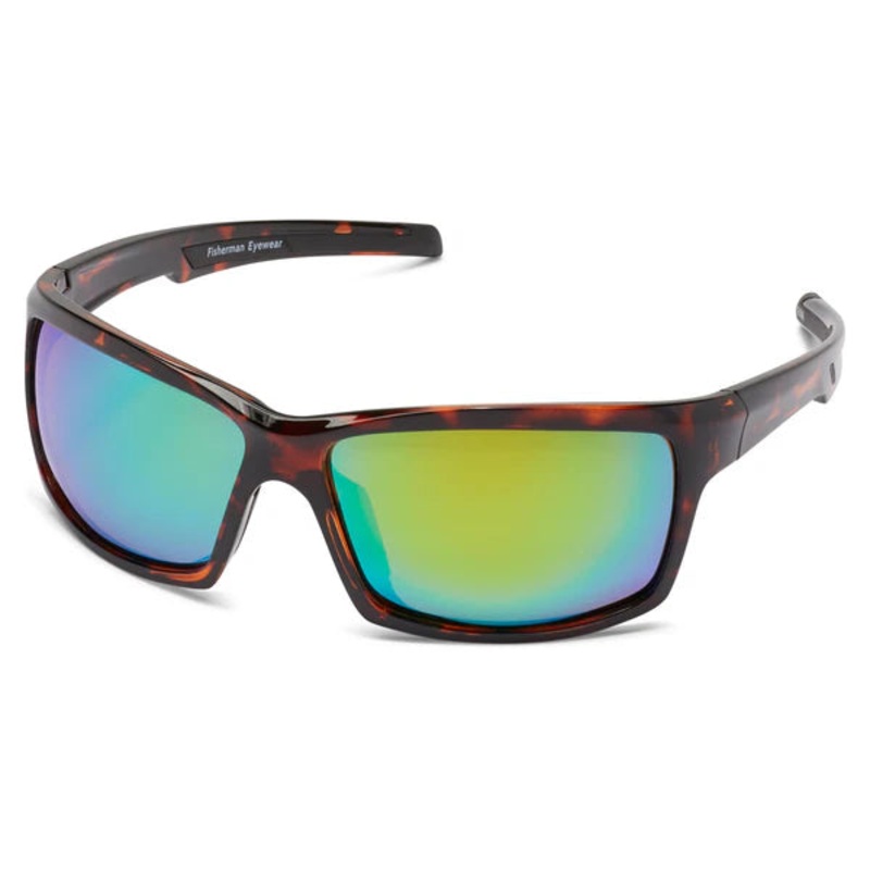 Fisherman Eyewear Marsh S. Tort w/Blk Inserts Brown Lense Green Revo Mirror