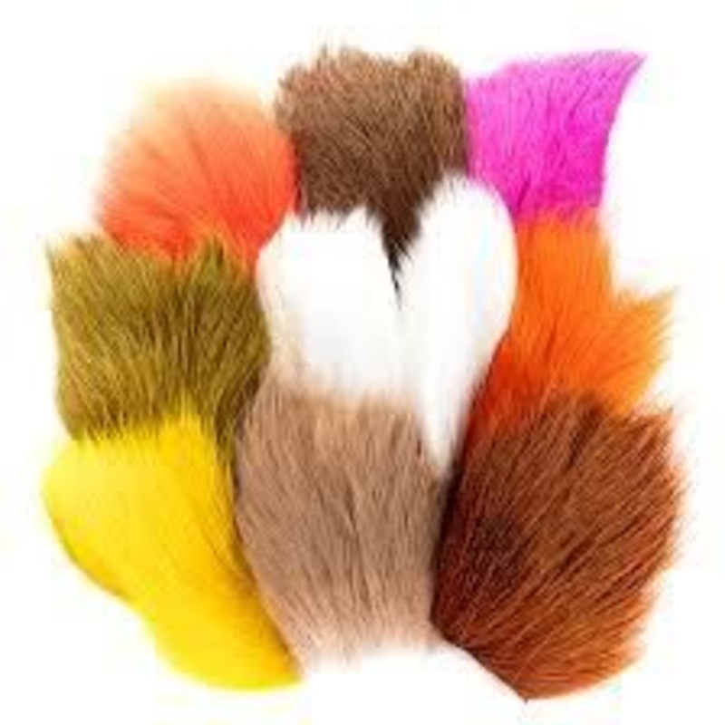 Deer Belly Hair|Tan|Black|Fl. Chartreuse|Red|Fl. Orange|White|Fl. Pink|Shad Gray|Olive|Fl. Peach|Orange|Blue