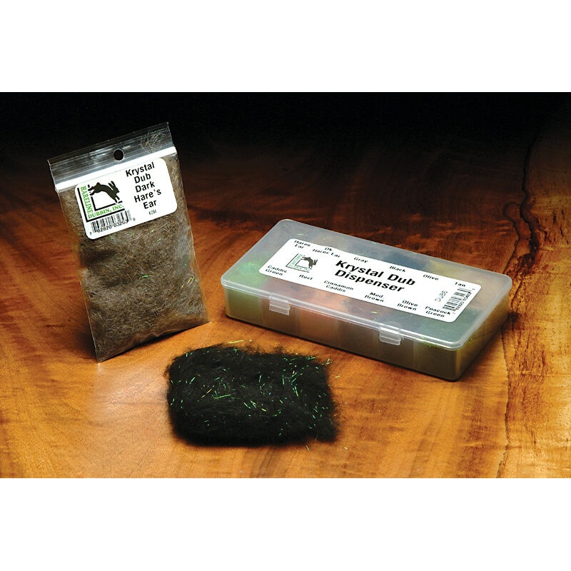 Krystal Dub|Black|Caddis Green|Olive|Peacock Green