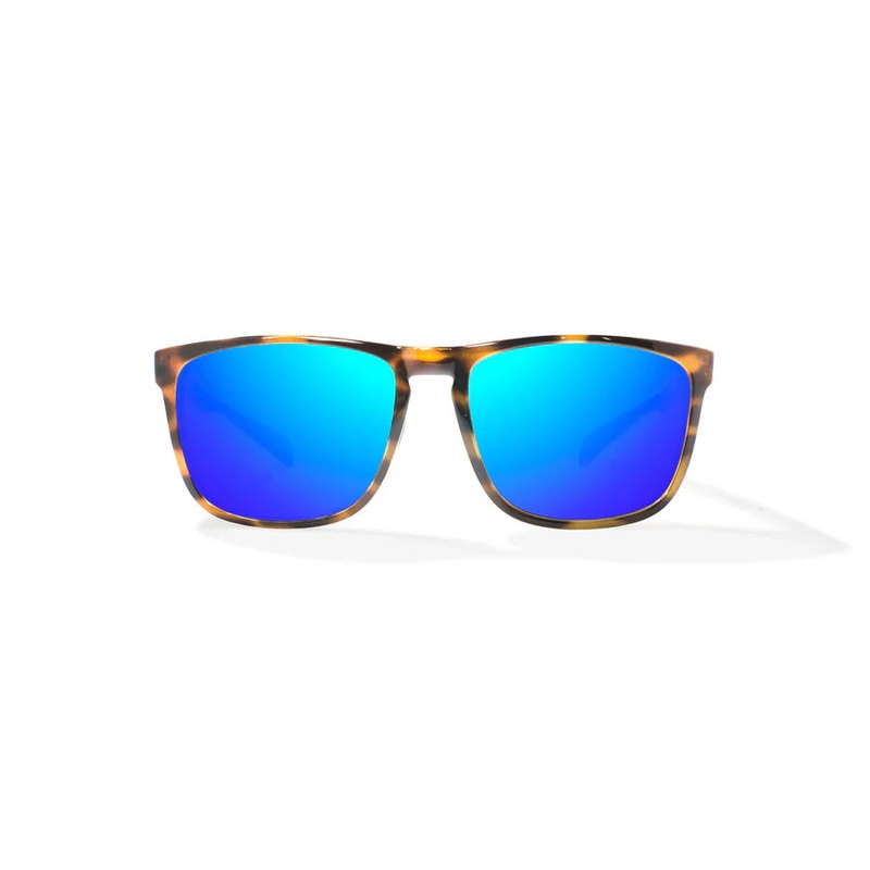 Bajio Calda: Brown Tortoise Gloss Frame / Blue Mirror Glass / Small