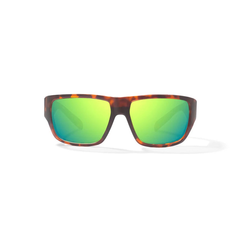 Bajio Piedra: Brown Tortoise Matte Frame / Green Mirror Poly / Medium
