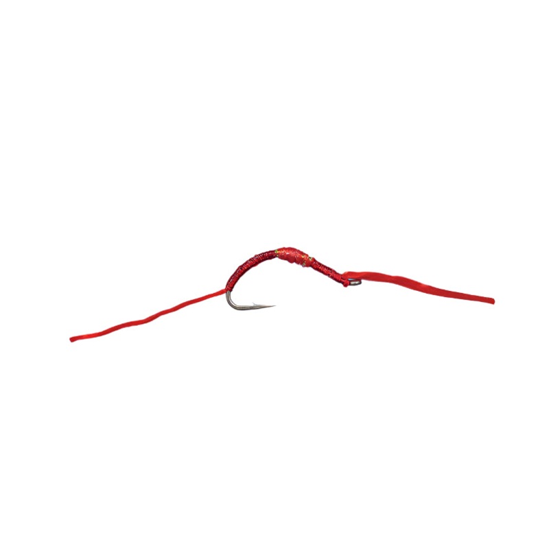 Flossy Worm|Red|Pink