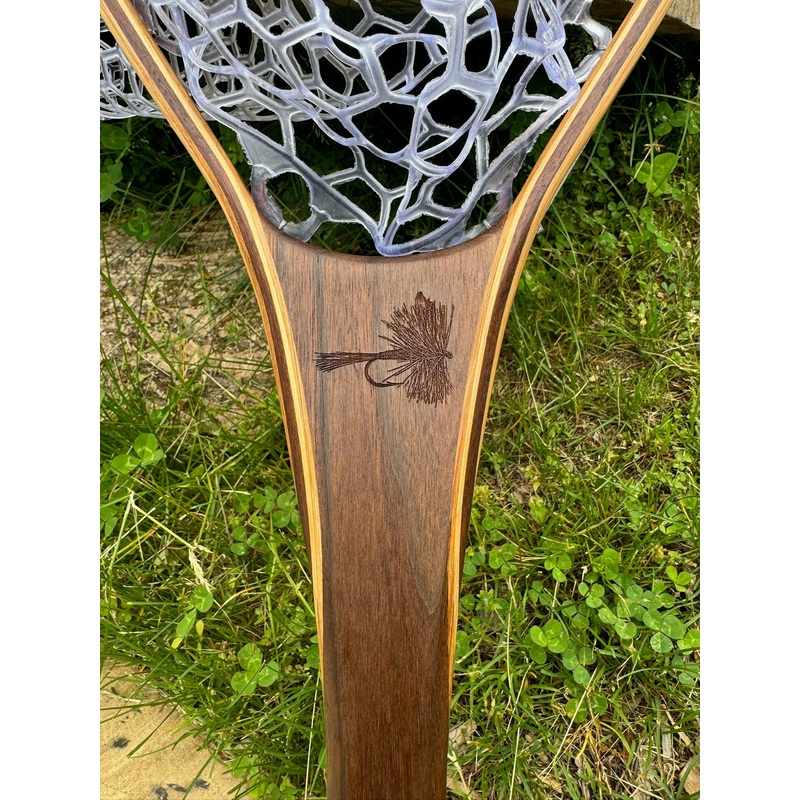 XL 18x 14 Adams Dry Fly Engraved Classic Landing Net