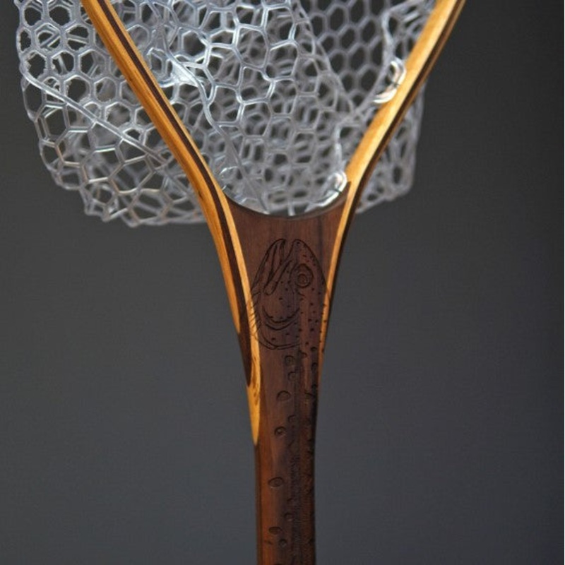 XL 18x 14 Rainbow Trout Engraved Classic Landing Net
