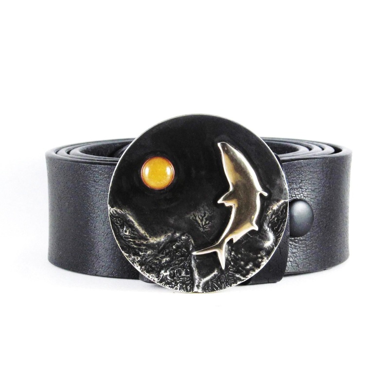 The Sundance Kid Tarpon Buckle with Buffalo Leather Belt