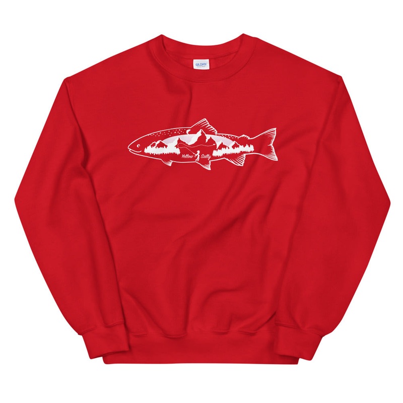 Trout Sweatshirt|Red|Black|Dark Heather|Navy|Sport Grey|Indigo Blue|Maroon|Light Blue|Light Pink|S|M|L|XL|2XL|3XL|4XL|5XL