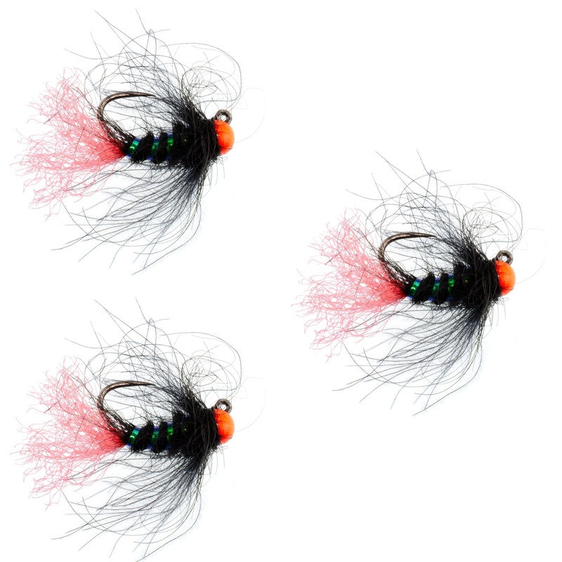 3 Pack Tungsten Hot Bead Jig Tactical Blow Torch Czech Nymph Euro Nymphing Fly – Hook Size 12