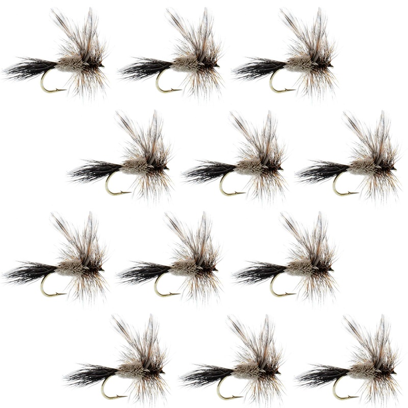 Barbless Adams Irresistible Classic Dry Fly – 1 Dozen Flies Hook Size 10