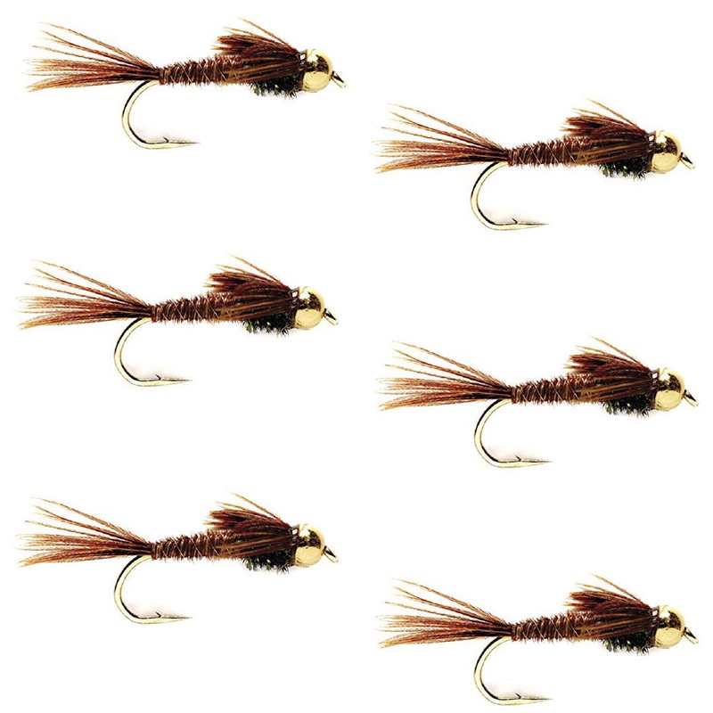 Bead Head Pheasant Tail Nymph Fly Fishing Flies – 6 Flies Hook Size 14