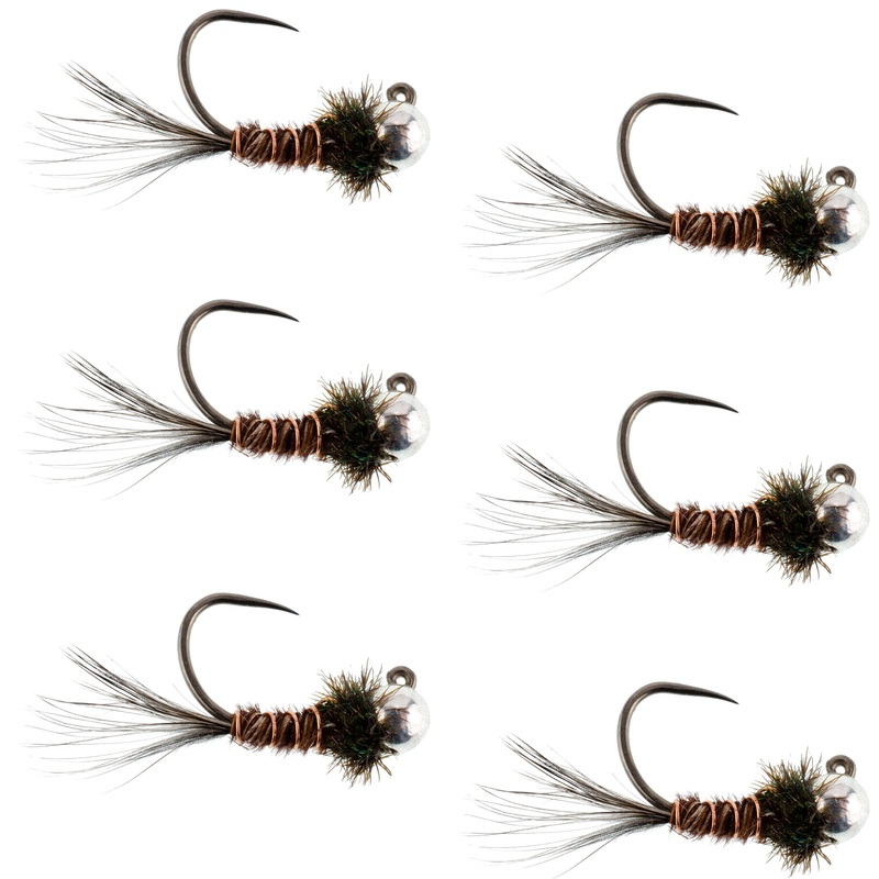 3 Pack Tungsten Bead Pheasant Tail Tactical Jig Czech Nymph Euro Nymphing Fly – 6 Hook Size 16