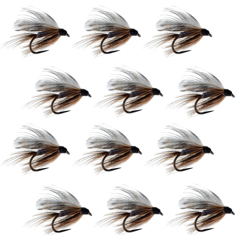 Barbless Adams Classic Wet Fly Fly Fishing Flies – 1 Dozen Flies Hook Size 14