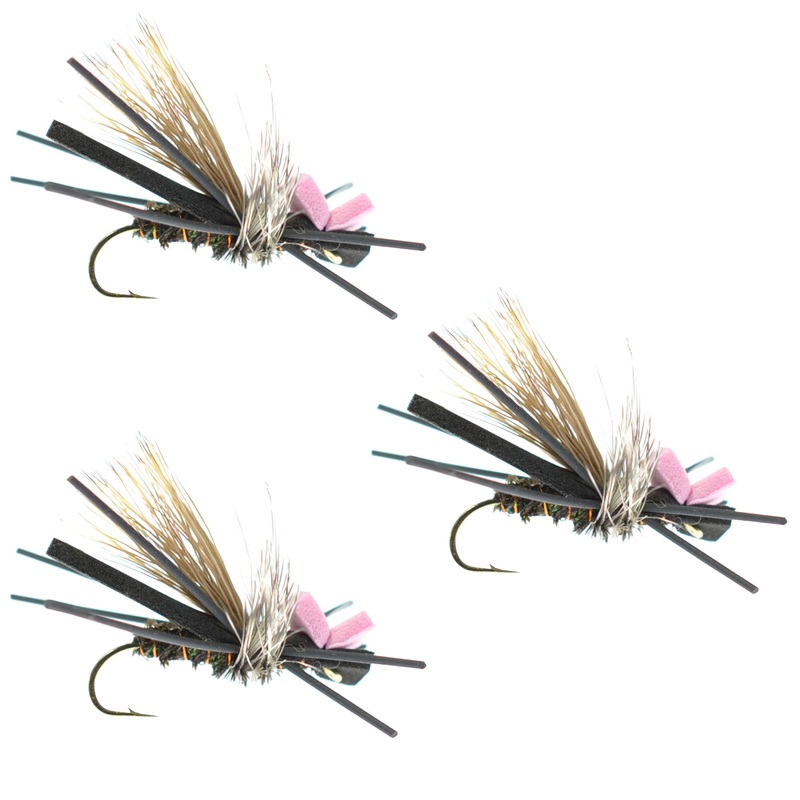 3 Pack Gypsy King Hopper Foam Body Grasshopper Fly – Hook Size 10