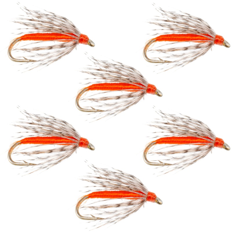 Soft Hackle Partridge and Orange Fly Fishing Wet Flies – 6 Flies Hook Size 12