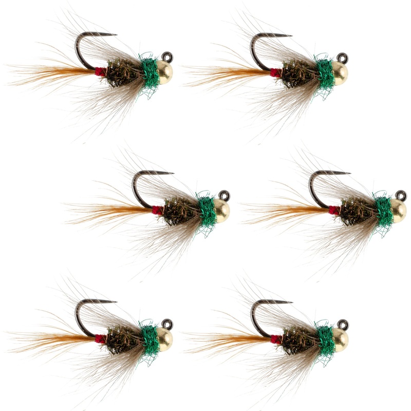 Tungsten Bead Tactical CDC Frenchie Czech Nymph Euro Nymphing Fly – 6 Flies Size 14