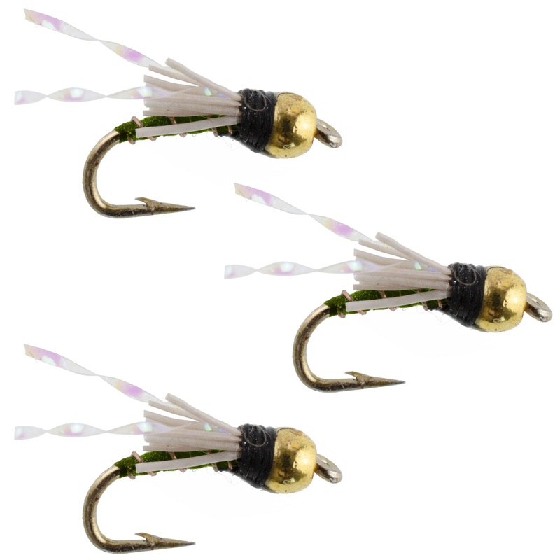 3 Pack Beadhead Olive 3 Dollar Dip Serendipity Wet Fly Fishing Flies – Hook Size 18