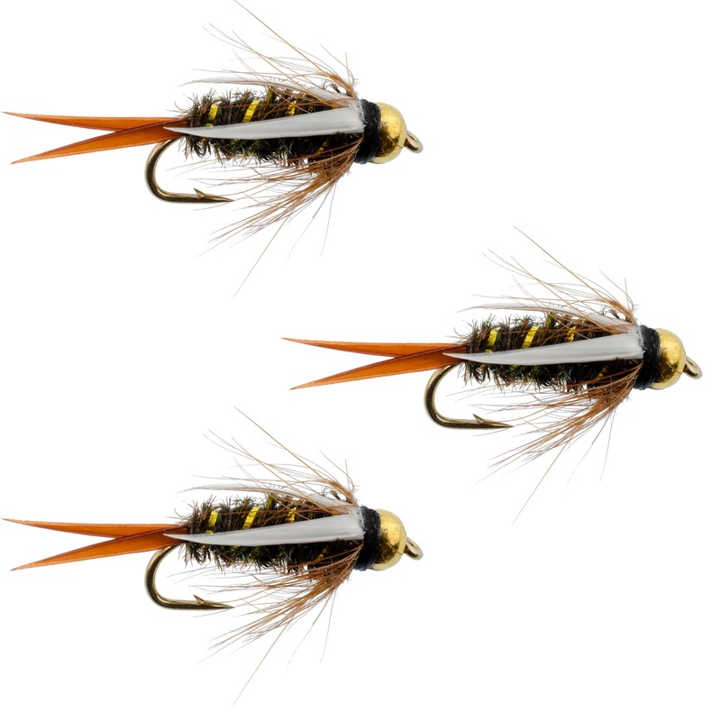 3 Pack Tungsten Bead Head Prince Nymph Fly Fishing Flies – Hook Size 14
