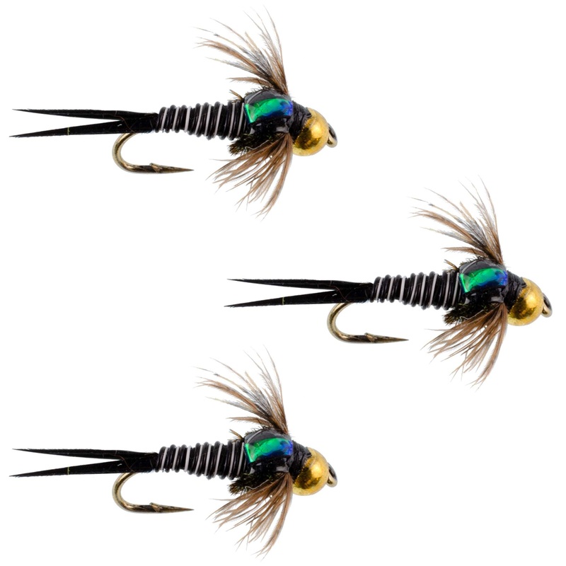 3 Pack Bead Head Zebra Copper John Nymph Fly Fishing Flies – Hook Size 16