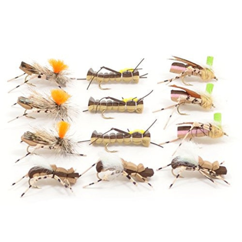 Trout Fly Assortment – Foam Body High Visibility Grasshopper Dry Fly Collection