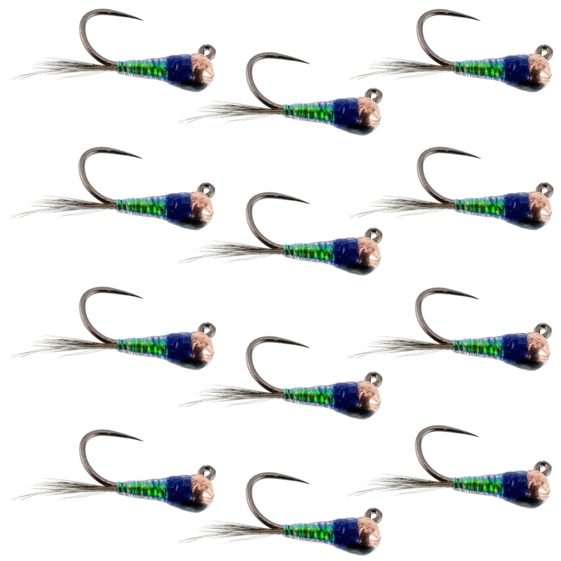 Tungsten Bead Gasolina Perdigon Tactical Jig Czech Euro Nymph Spanish Nymphing Fly – 1 Dozen Flies Size 16