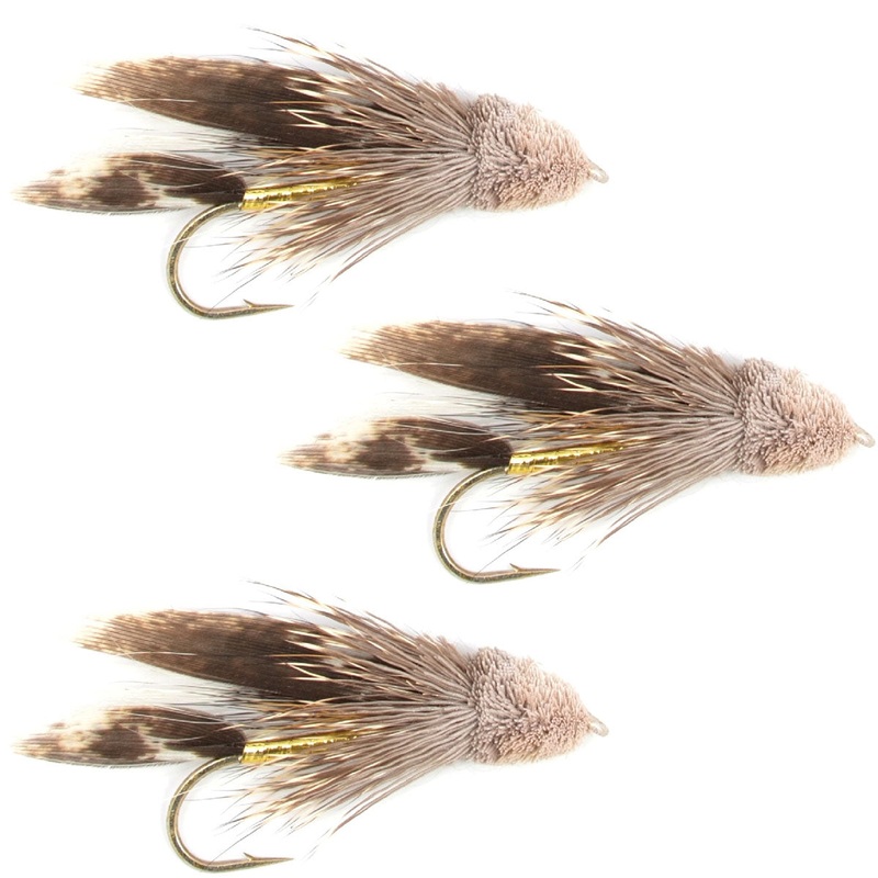 3 Pack Muddler Minnow Trout Streamer Fly – Hook Size 10
