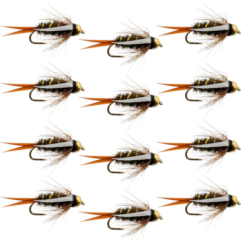 Barbless Bead Head Prince Nymph Fly Fishing Flies – 1 Dozen Flies Hook Size 14