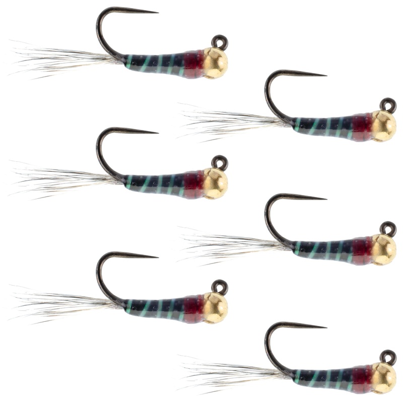 Tungsten Bead Black Perdigon Tactical Jig Czech Euro Nymph Spanish Nymphing Fly – 6 Flies Size 18