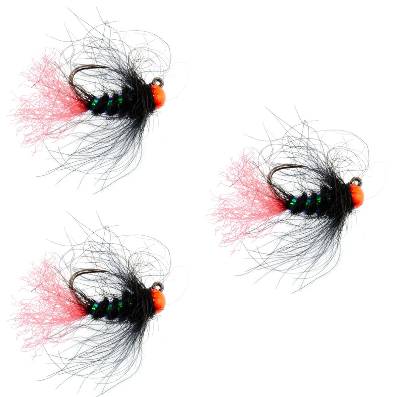 3 Pack Tungsten Hot Bead Jig Tactical Blow Torch Czech Nymph Euro Nymphing Fly – Hook Size 14